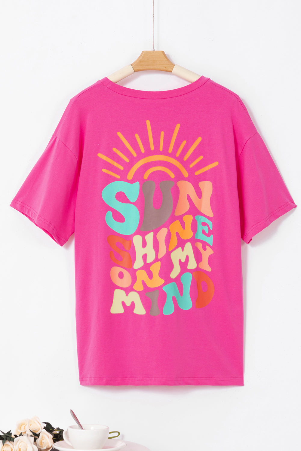 Bright Pink SUNSHINE ON MY MIND Graphic Tee