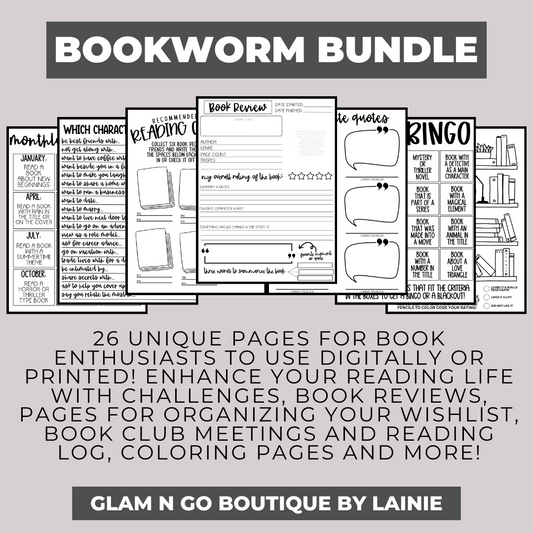 Digital (Printable) Bookworm Bundle