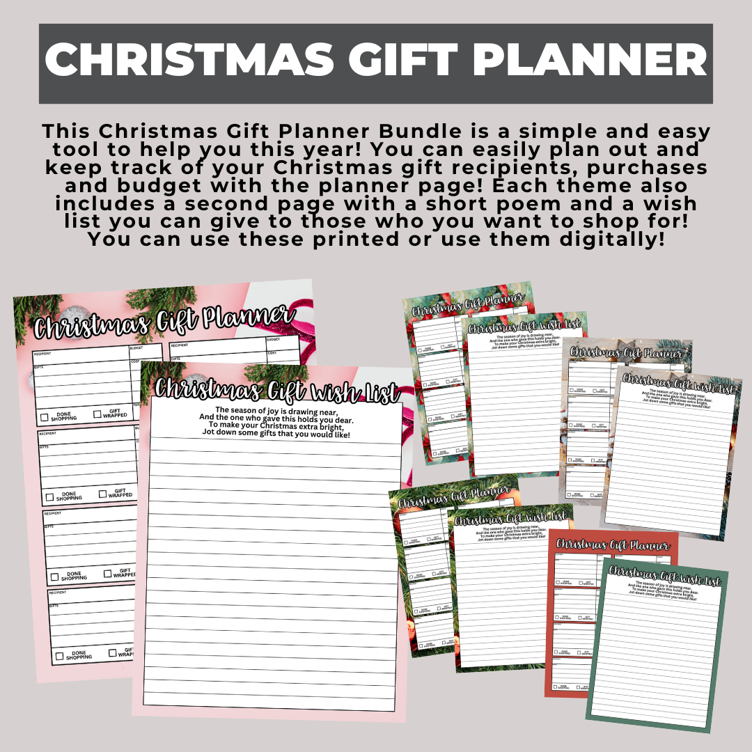 Digital (Printable) Christmas Gift Planner