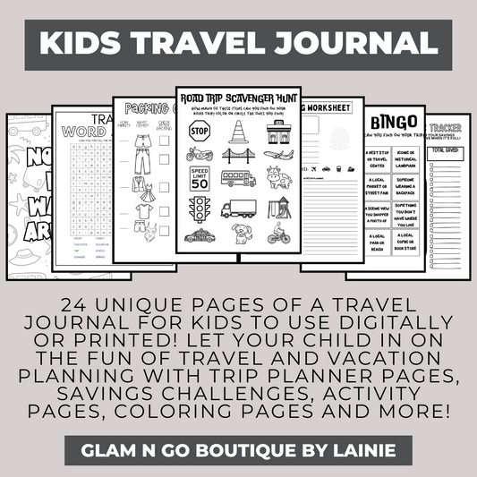 Digital (Printable) Travel Journal for Kids