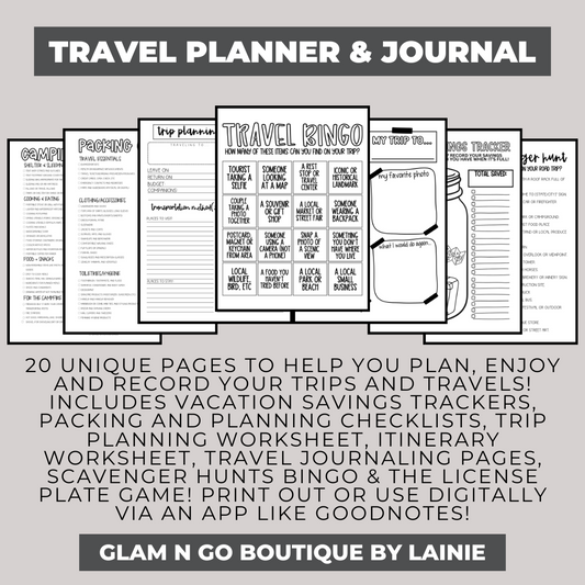 Digital (Printable) Travel Planner and Journal
