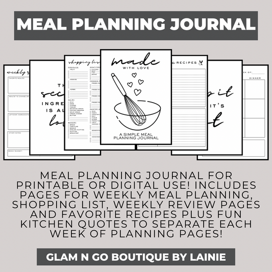 Digital (Printable) Meal Planning Journal