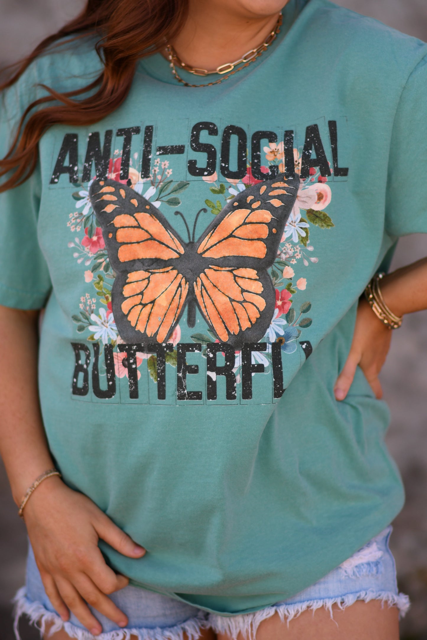 Antisocial butterfly tee