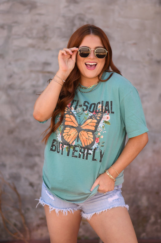 Antisocial butterfly tee