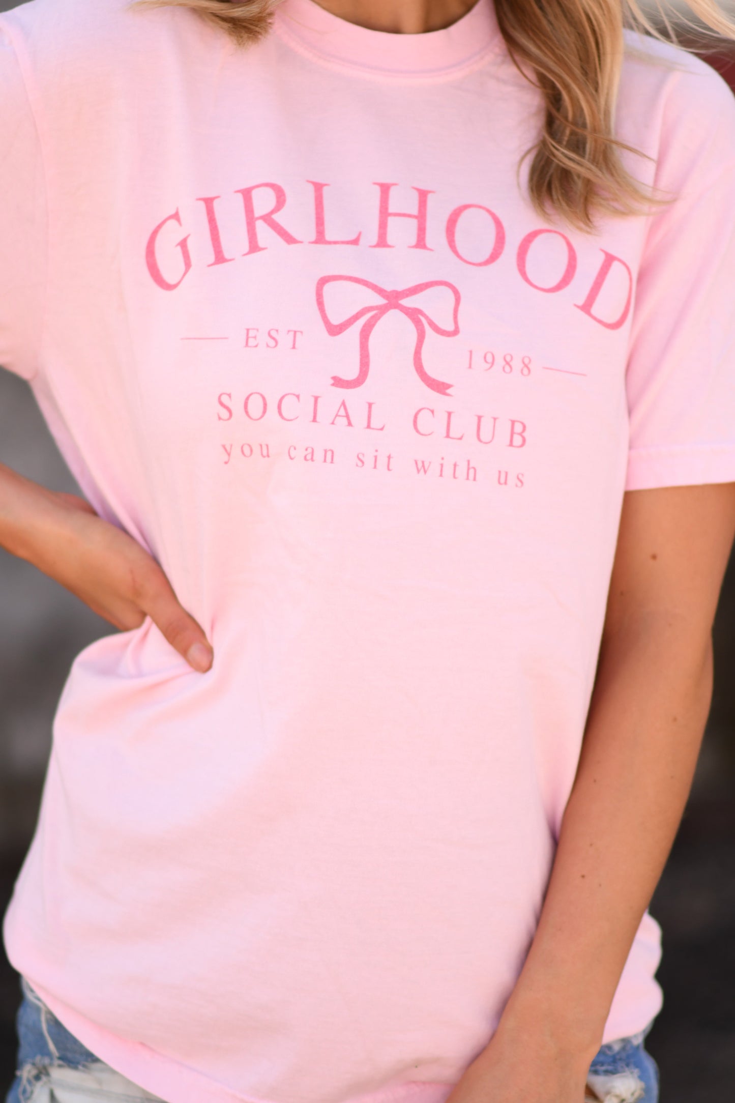 Girlhood social club bow tee