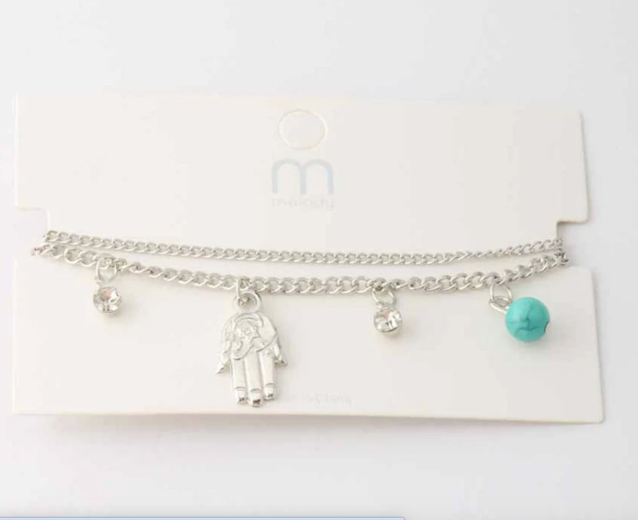 Sacred Serenity: Hamsa Hand Charm Bracelet