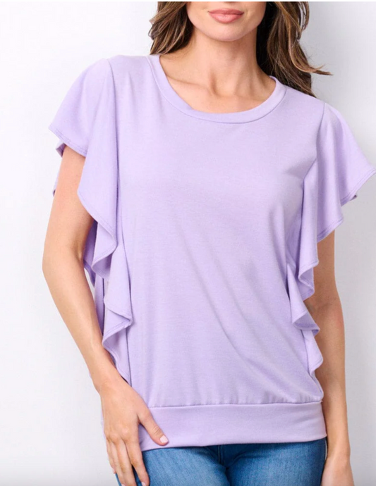 Flirty Ruffles: Women's Short Sleeve Ruffle Detailed Top