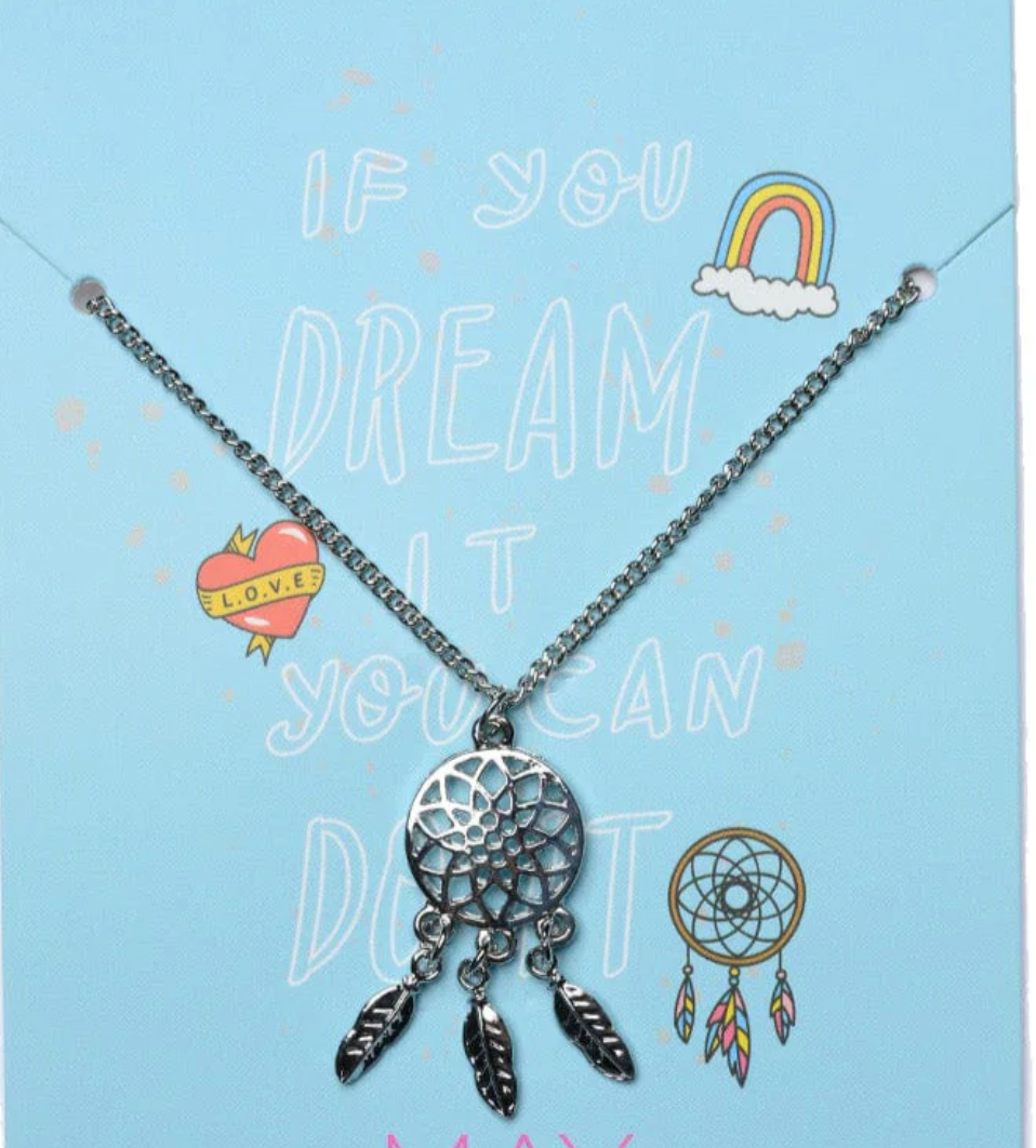 Moonlit Dreams: Silver Dream Catcher Necklace