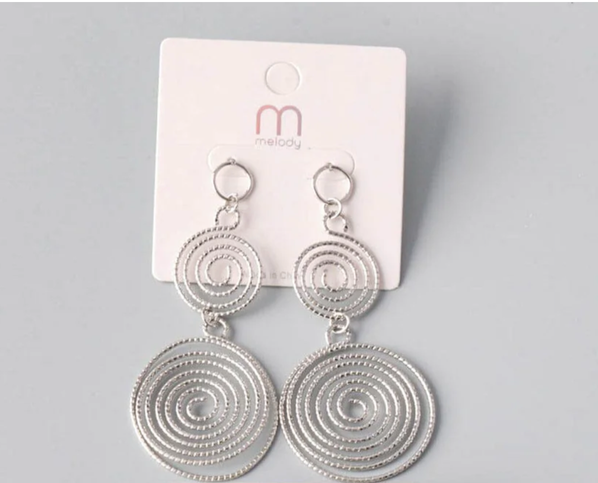 Modern Elegance: Women's Metal Circle Drop Earrings in gold or silver