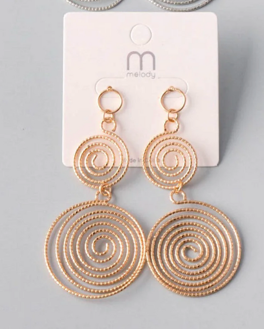 Modern Elegance: Women's Metal Circle Drop Earrings in gold or silver