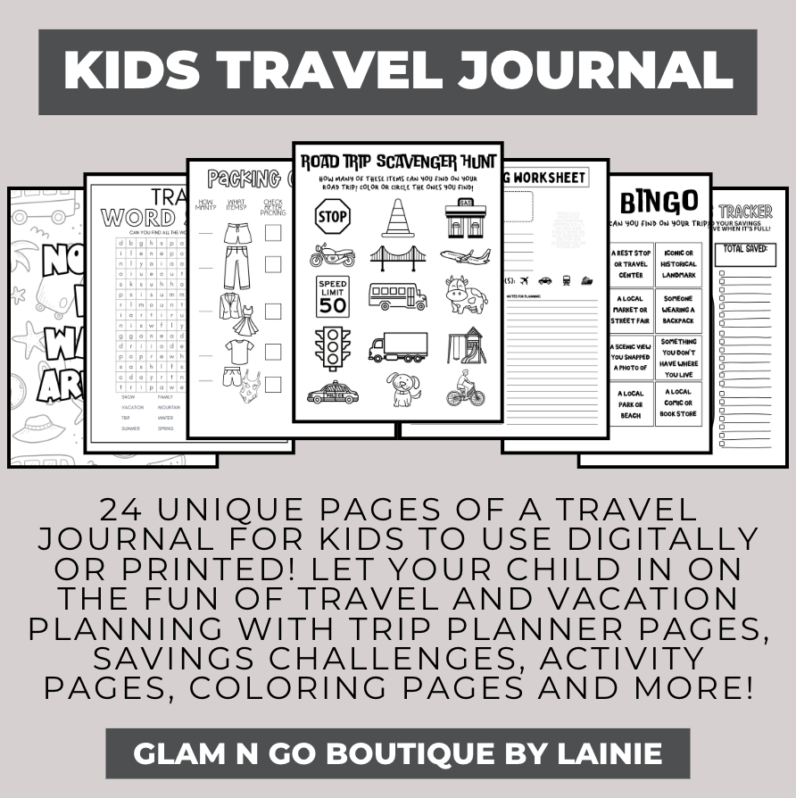 Digital (Printable) Kids Travel Journal