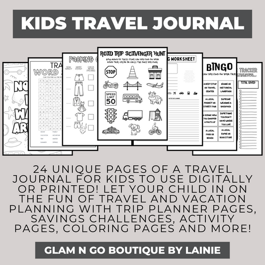 Digital (Printable) Kids Travel Journal