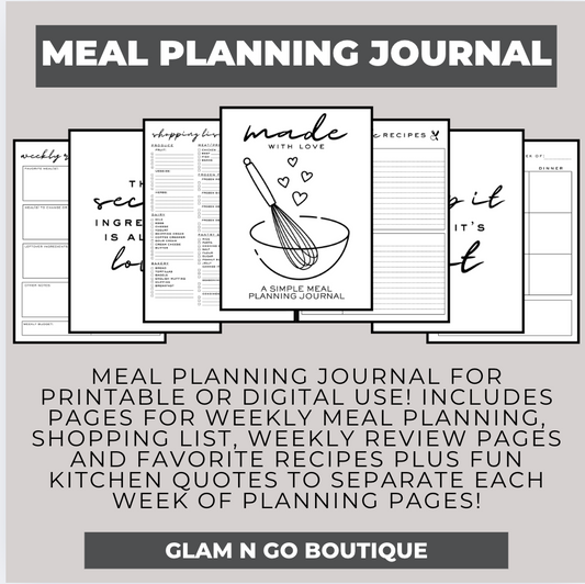 Digital (Printable) Meal Planning Journal