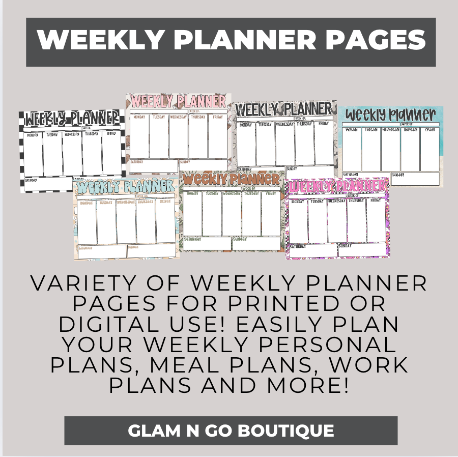 Digital (Printable) Weekly Planner Pages