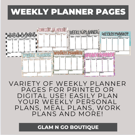 Digital (Printable) Weekly Planner Pages