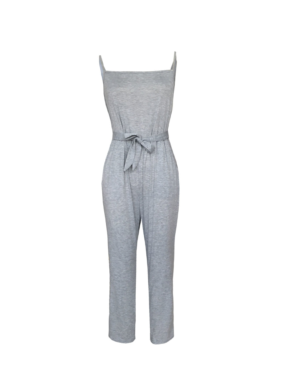 Tied Spaghetti Strap Square Neck Jumpsuit