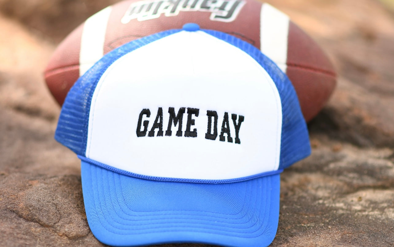 Blue/White Game Day Foam Trucker Hat