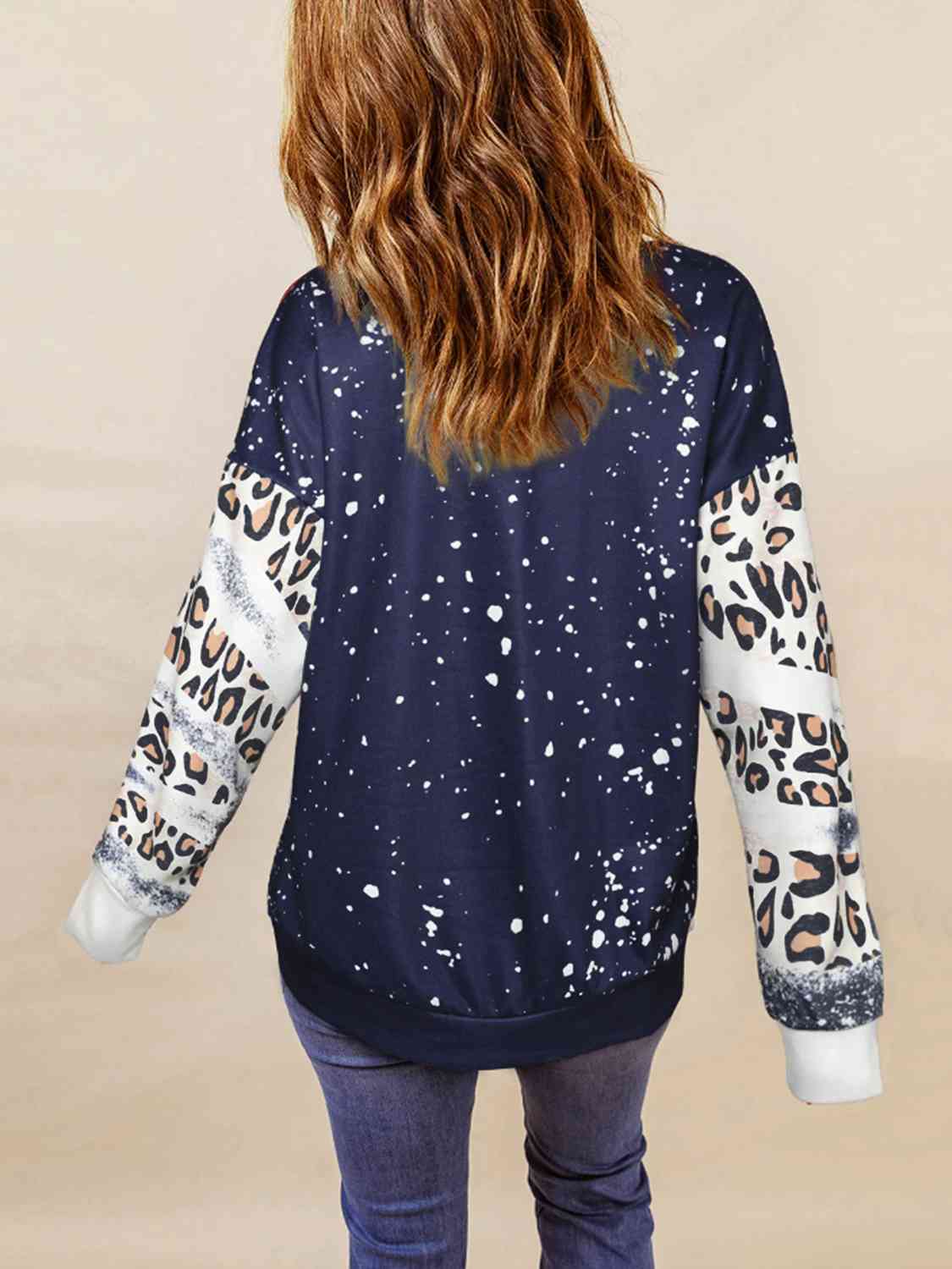 Plus Size Graphic Leopard Sweatshirt