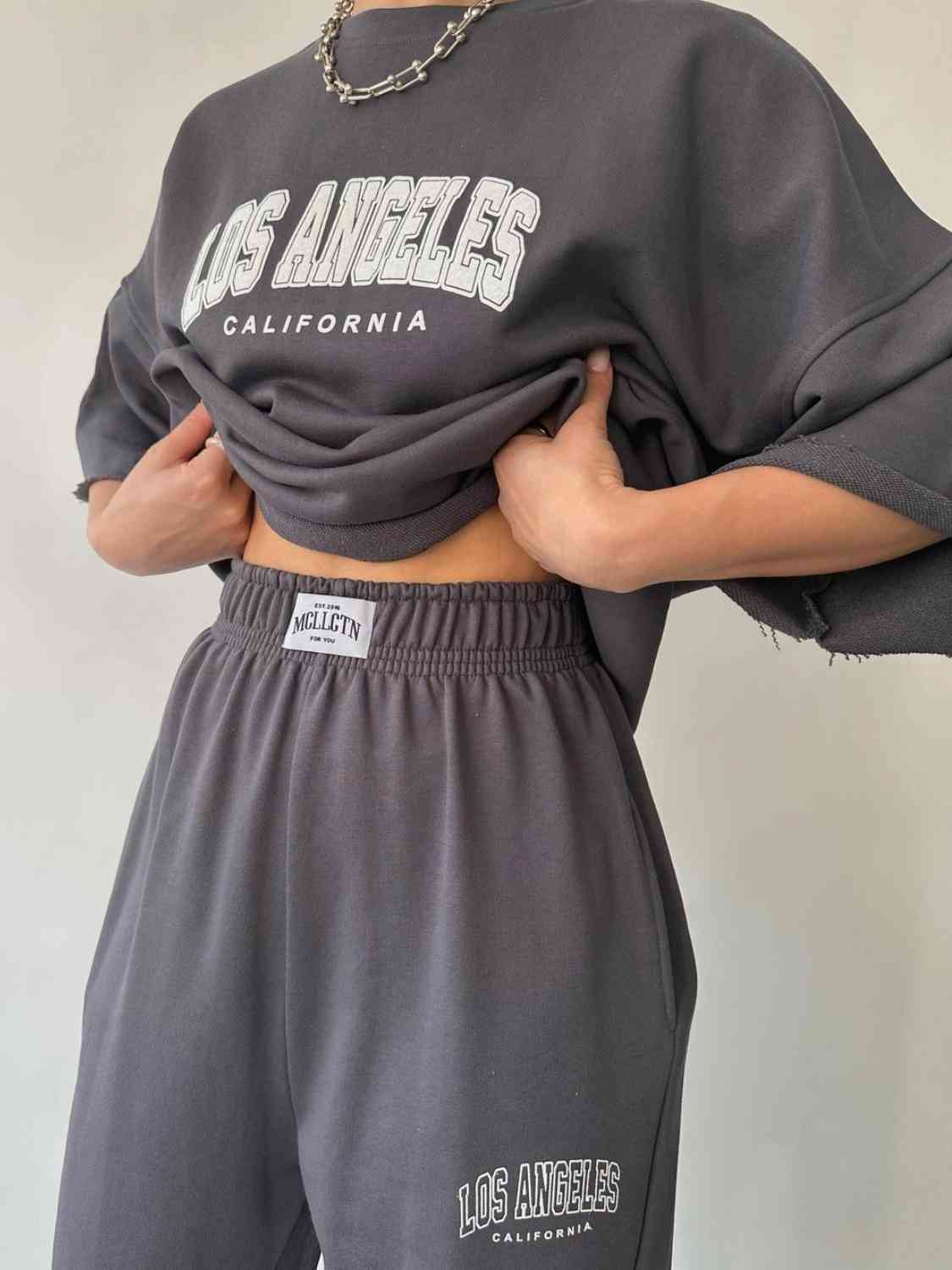 LOS ANGELES CALIFORNIA Graphic Sweatshirt and Sweatpants Set