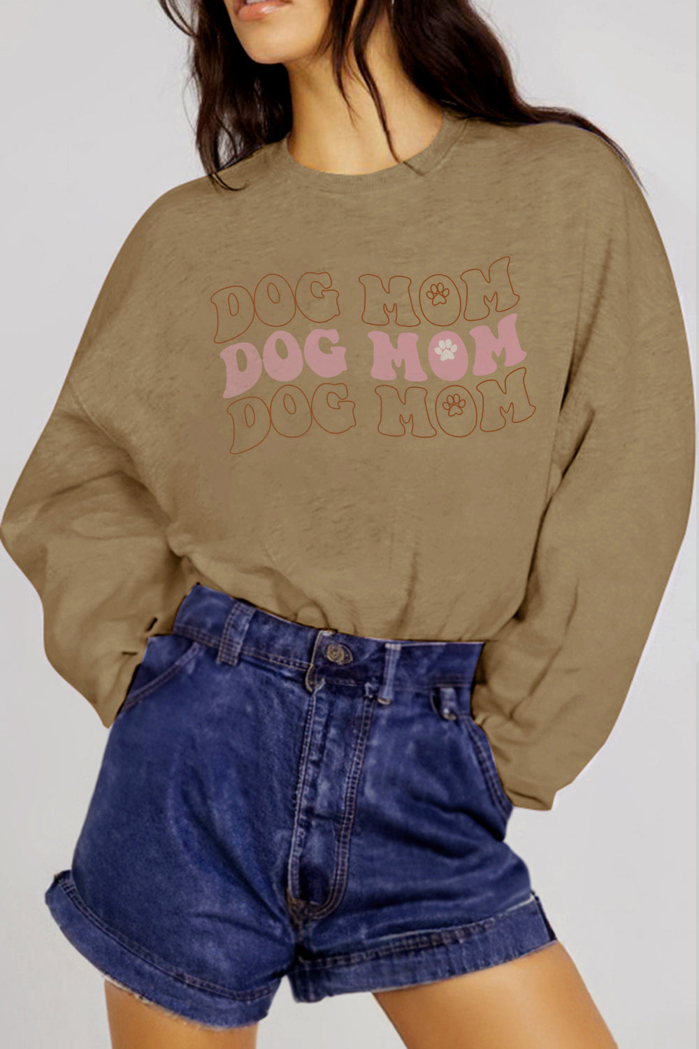 Simply Love Simply Love Full Size Graphic DOG MOM Sweatshirt