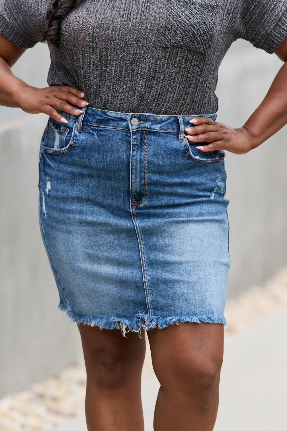 RISEN Amelia FDenim Mini Skirt