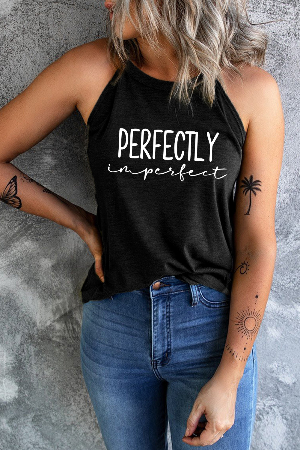 Perfectly imperfect Grecian Neck Tank