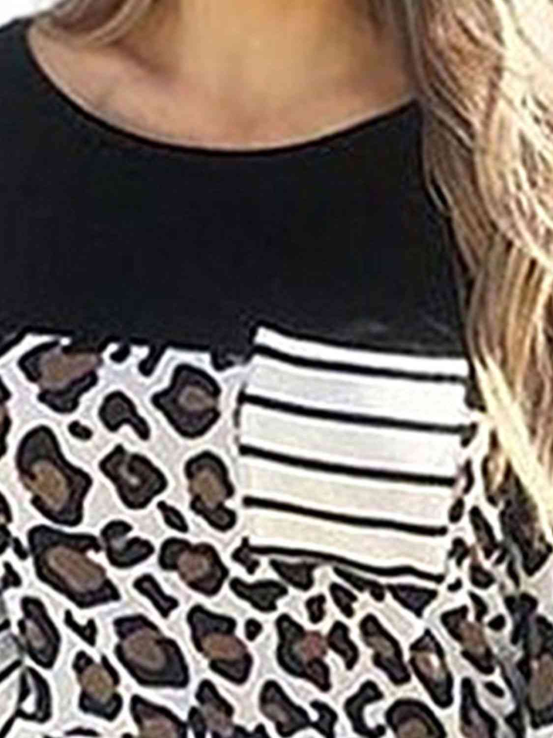 Leopard Striped Long Sleeve T-Shirt