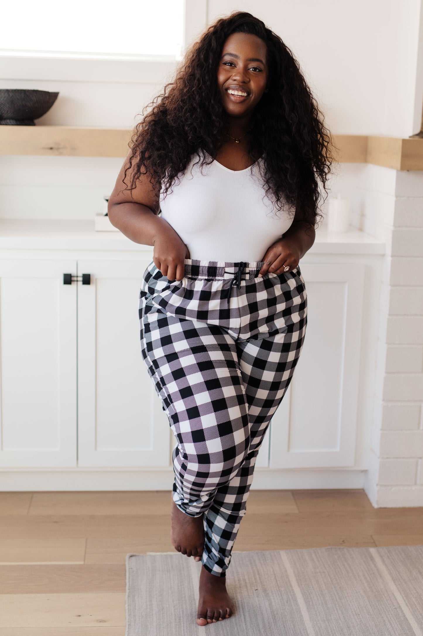 Your New Favorite Joggers in Black and White Check