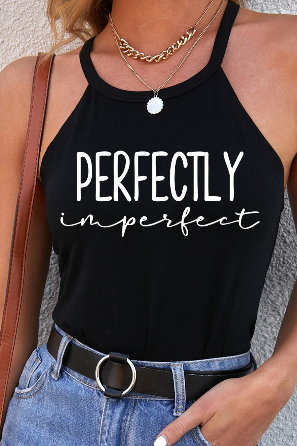 Perfectly imperfect Grecian Neck Tank