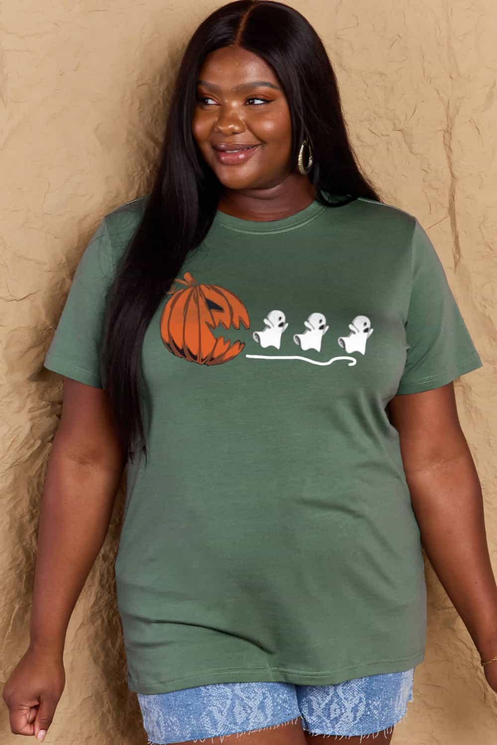 Simply Love Full Size Jack-O'-Lantern Graphic Cotton T-Shirt