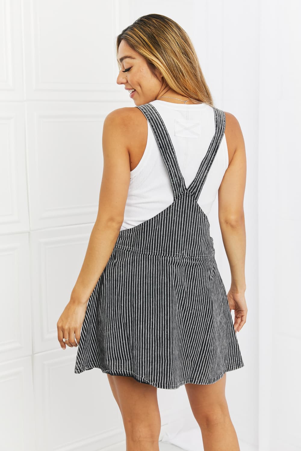 White Birch To The Park Overall Dress in Black