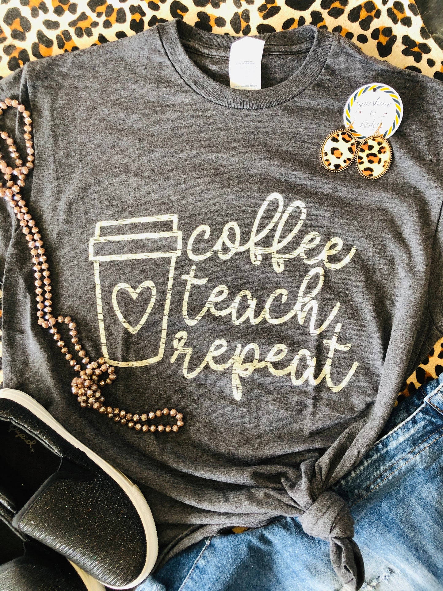 Coffee Teach Repeat graphic tee
